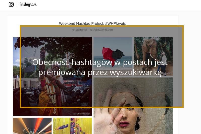 Hashtagi zamieszczone w poście wpływają na pozycjonowanie w wyszukiwarce