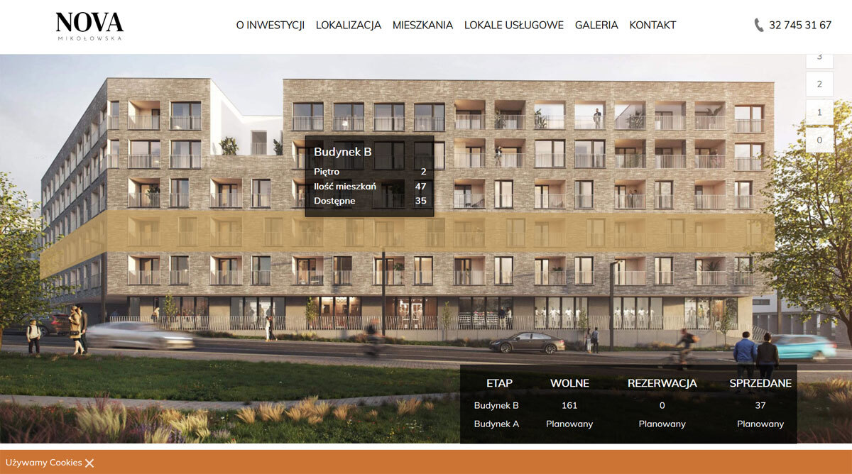 Interaktywny katalog mieszkań - wybór piętra